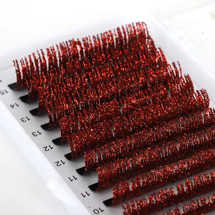 Síneadh lash glitter dearg
